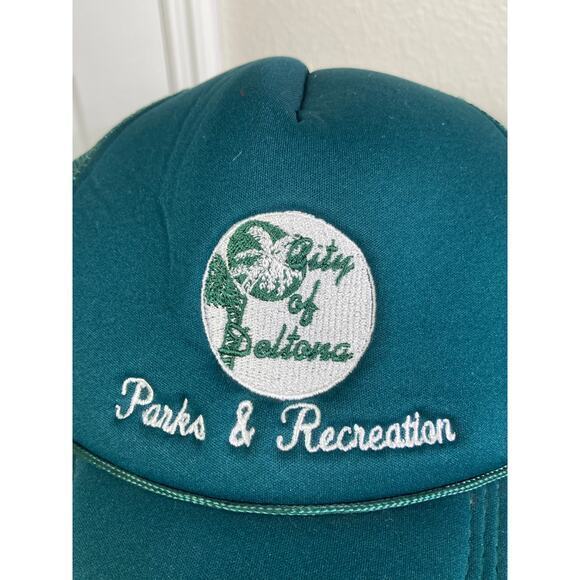 Vintage‎ City of Deltona Parks & Rec Green Trucker Hat Snapback Unisex 90s - Picture 7 of 11